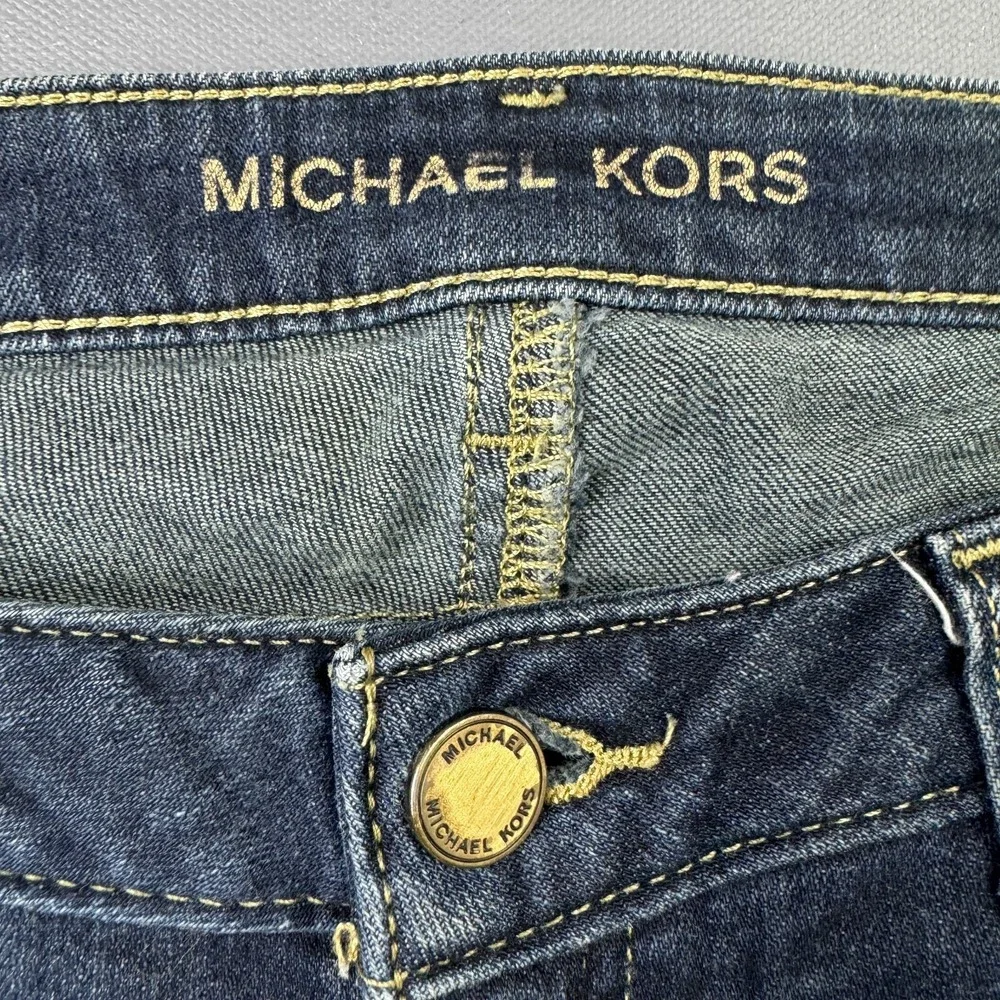 Michael Kors Jeans Women's 4 Bootcut Blue Faded Denim Dark Wash Classic - Picture 3 of 16